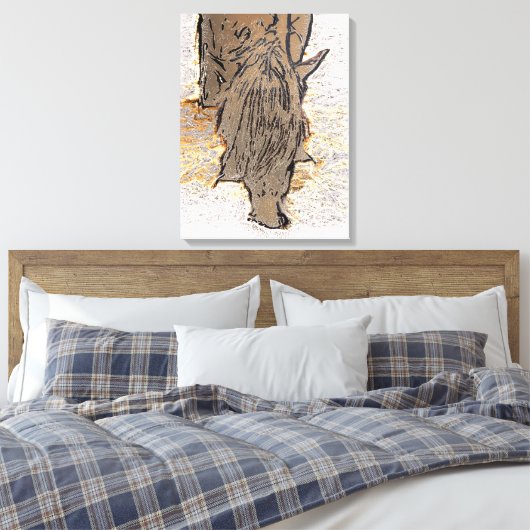 BROWN HORSE CANVAS AFDRUK (Insitu (Slaapkamer))