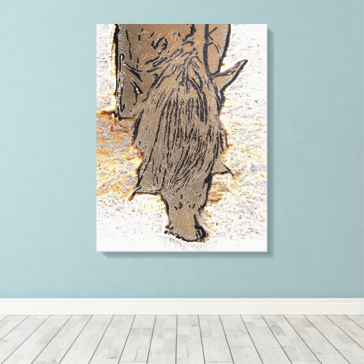 BROWN HORSE CANVAS AFDRUK (Insitu (Houten vloer))