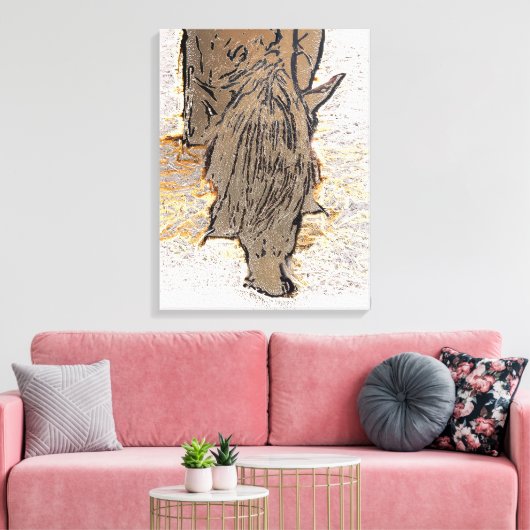 BROWN HORSE CANVAS AFDRUK (Insitu (Woonkamer))
