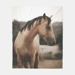 BROWN HORSE FLEECE DEKEN