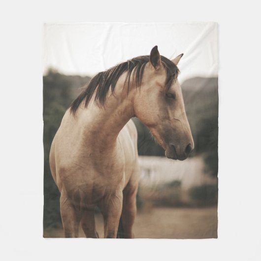 BROWN HORSE FLEECE DEKEN (Voorkant)