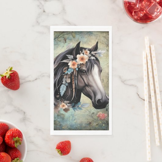  Brown horse in flowers. Servet (Insitu)