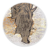 BROWN HORSE KERAMISCHE KNOP (Voorkant)