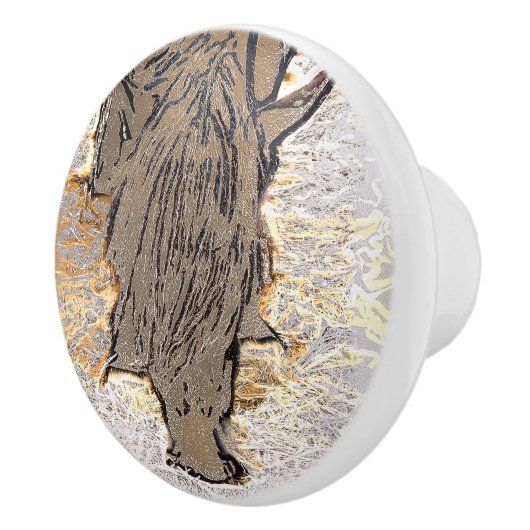 BROWN HORSE KERAMISCHE KNOP (Rechts)