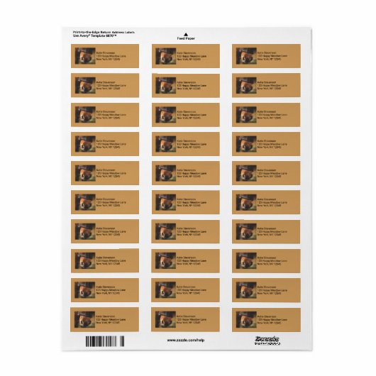 Brown Horse Nose Photo Cute and Rustic Etiket (Full Sheet)