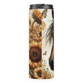 Brown Horse Sunflower Butterfly Serenity Thermosbeker (Achterkant)