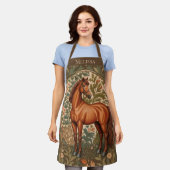 Brown Horse William Morris Inspired Personalized  Schort (Gedragen)