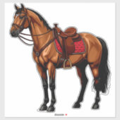 Brown Horse With Saddle Sticker (Vel)