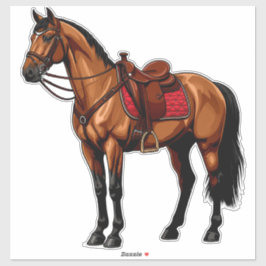Brown Horse With Saddle Sticker