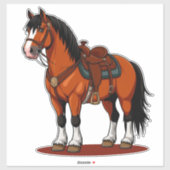 Brown Horse With Saddle Sticker (Vel)