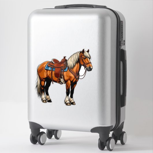 Brown Horse With Saddle Sticker (Koffer)