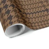 Brown Houndstooth Glen Check Pattern Cadeaupapier (Rol Hoek)