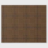 Brown Houndstooth Glen Check Pattern Cadeaupapier (Vlak)