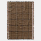 Brown Houndstooth Glen Check Pattern Deken (Voorkant Verticaal)