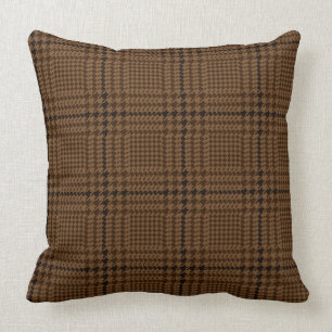 Brown Houndstooth Glen Check Pattern Kussen