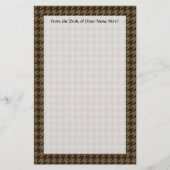 Brown Houndstooth Handsome Gentlemen's Pattern Briefpapier (Voorkant)