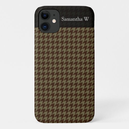 Brown Houndstooth Handsome Gentlemen's Pattern Case-Mate iPhone Case (Achterkant)