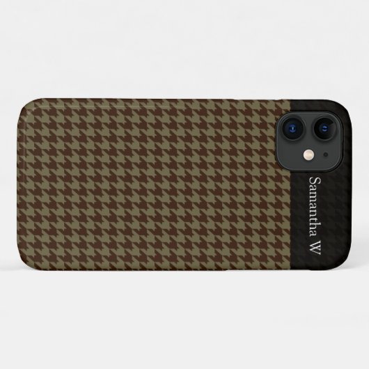 Brown Houndstooth Handsome Gentlemen's Pattern Case-Mate iPhone Case (Achterkant (horizontaal))