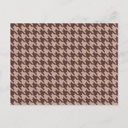 Brown Houndstooth Preppy Classic Pattern Blank Car Uitnodiging Briefkaart (Voorkant)