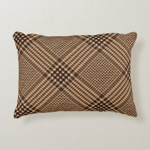 Brown Houndstooth Scottish Check Pset Pattern Accent Kussen