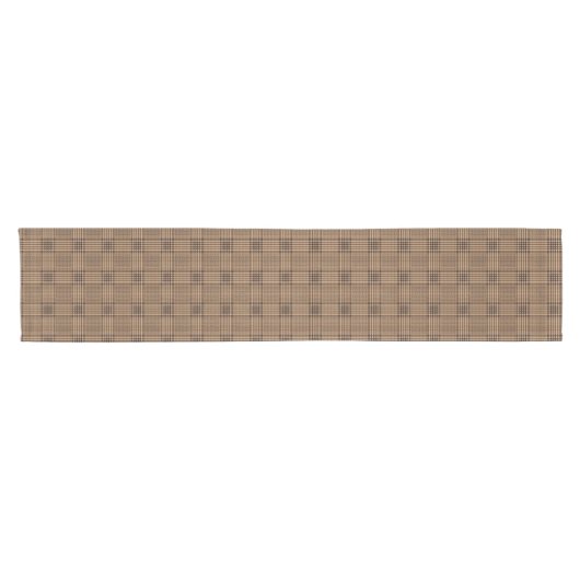 Brown Houndstooth Scottish Check Pset Pattern Korte Tafelloper (Horizontaal)