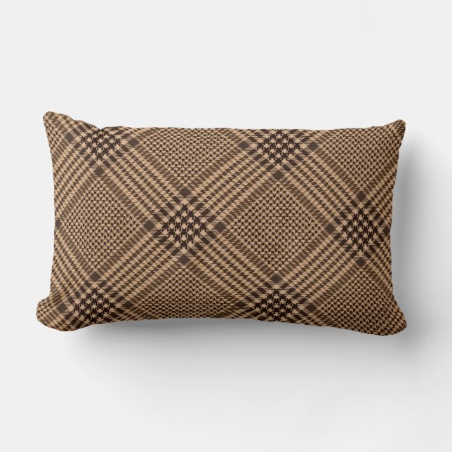 Brown Houndstooth Scottish Check Pset Pattern Kussen (Voorkant)