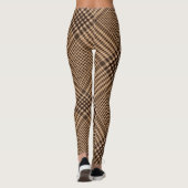 Brown Houndstooth Scottish Check Pset Pattern Leggings (Achterkant)