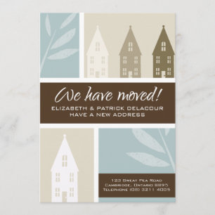 Brown Houses Silhouette Bewegende Aankondiging