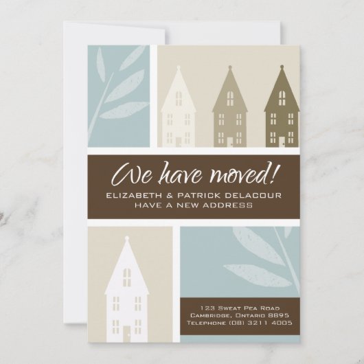 Brown Houses Silhouette Bewegende Aankondiging (Voorkant)