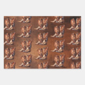 Brown Howdy Cowboy Western Rope Inpakpapier Vel (Voorkant)