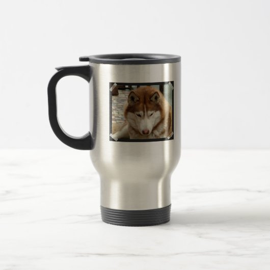 Brown Husky Travel Mug Reisbeker (Links)