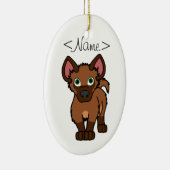 Brown Hyena Cub Keramisch Ornament (Rechts)