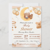 Brown Illustration Baby shower Uitnodiging (Voorkant)