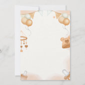 Brown Illustration Baby shower Uitnodiging (Achterkant)