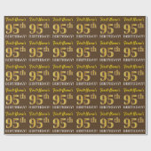 Brown, Imitation Gold Kijk "95th BIRTHDAY" Cadeaupapier (Vlak)