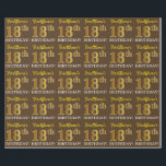Brown, Imitation Gold look "18th BIRTHDAY" Cadeaupapier<br><div class="desc">Dit het verpakken papieren ontwerp kenmerkt een bericht zoals "FirstName's 18e BIRTHDAY!",  met "18e"met een faux/imitatie gouden-als kleurenverschijning. De naam kan worden gepersonaliseerd,  en de achtergrond is bruin gekleurd. Het zou misschien kunnen worden gebruikt wanneer het verpakken van giften die voor iemands achttiende verjaardag worden gegeven. [~Z0000180]</div>