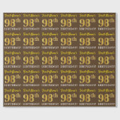 Brown, Imitation Gold look "98th BIRTHDAY" Cadeaupapier (Vlak)