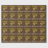 Brown, Imitation Gold look "9th BIRTHDAY" Cadeaupapier (Vlak)