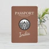 Brown India Passport Bewaar de datum Save The Date (Staand voorkant)