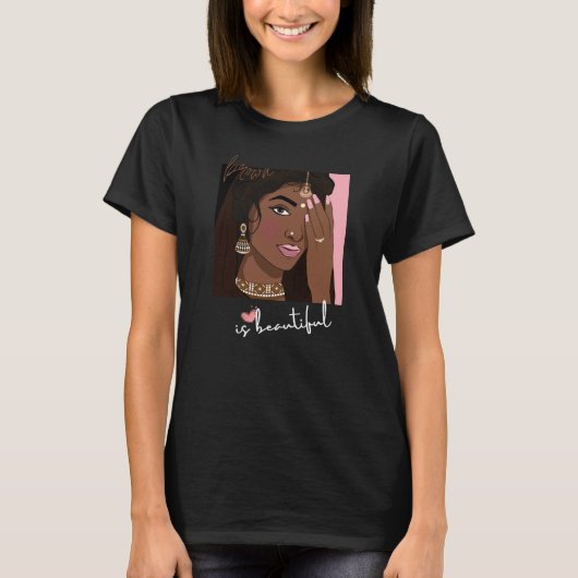 Brown is een prachtig shirt voor bruine meisjes (Voorkant)