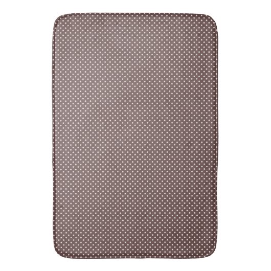 Brown Ivory Polka Dot Retro Bathroom Decor Badmat (Voorkant Verticaal)