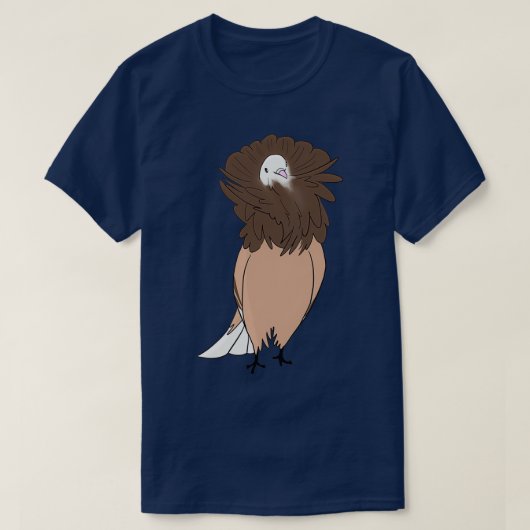 Brown Jacobin Pigeon T-shirt (Design voorkant)