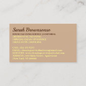 Brown Janitorial Green Eye Lady Cartoon Cleaning Visitekaartje (Achterkant)