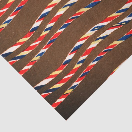 BROWN JAPANESE WOODBLOCK PATTERN WEEFSELPAPIER TISSUEPAPIER (Detail)