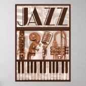 Brown Jazz Music Poster (Voorkant)