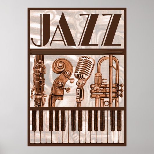 Brown Jazz Music Poster (Voorkant)