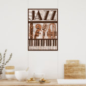 Brown Jazz Music Poster (Keuken)