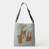 Brown Jazz Sax Saxophonist Jazzman Bag Crossbody Tas (Achterkant)