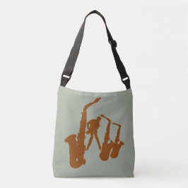 Brown Jazz Sax Saxophonist Jazzman Bag Crossbody Tas