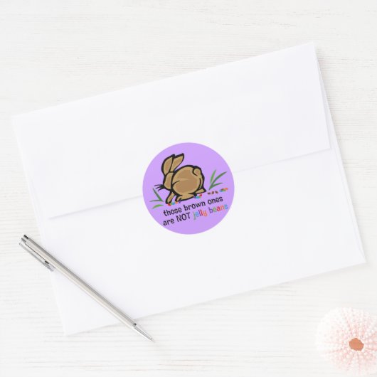 Brown Jelly Beans Ronde Sticker (Envelop)